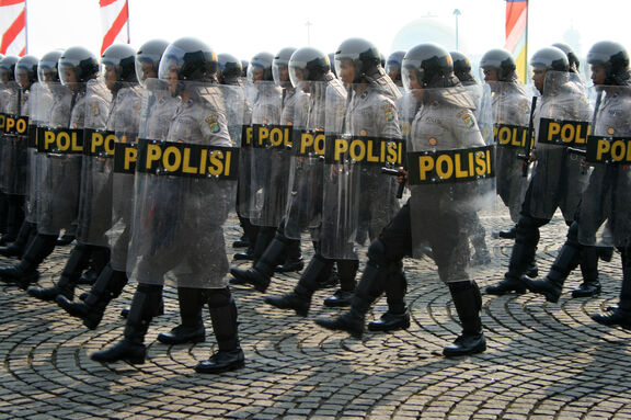 Polizeiparade auf dem Monas Square, Jakarta Polizeiparade auf dem Monas Square, Jakarta
