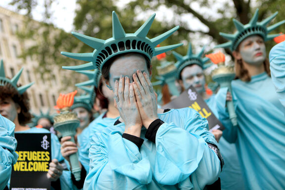 Protest gegen die Politik von Donald Trump in London am 27. April 2017 Protest gegen die Politik von Donald Trump in London am 27. April 2017