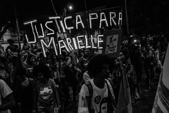 Demonstration am 14.04.2018 in Rio de Janeiro für die Aufklärung der Morde an Marielle Franco und Anderson Gomes © Lucas Jatobá/ Amnesty International Brazil