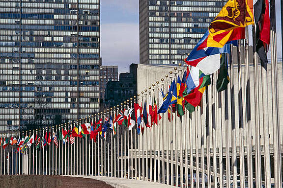 Hauptsitz der Vereinten Nationen in New York, USA