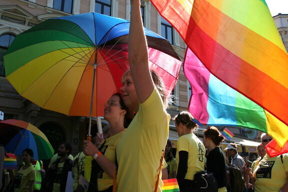 Regenbogenfahnen beim Riga Pride 2008 Riga Pride 2008