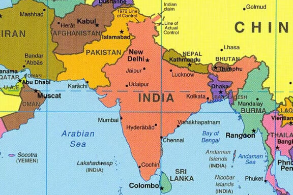 Indien: © Courtesy of the University of Texas Libraries Karte Indien: © Courtesy of the University of Texas Libraries