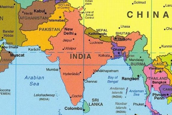 Karte Indien: © Courtesy of the University of Texas Libraries
