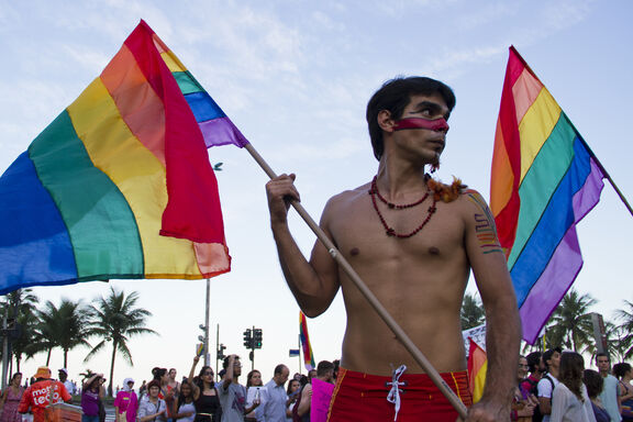 Demonstration gegen die LGBTI-feindliche Politik in Russland