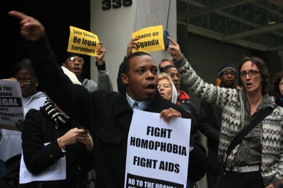 Protest at Uganda House New York