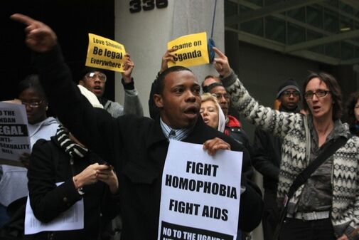 Protest at Uganda House  New York
